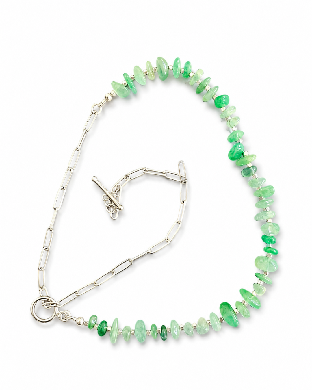 Balance No. 03 Aventurin Kette mit Natursteinen und Silberkette von Armure Tendre als Produktbild.