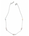 Essence No. 02 TRUST Halskette aus 925 Sterling Silber mit runden und barocken Süßwasserperlen sowie verborgenem Wort in Morsecode.